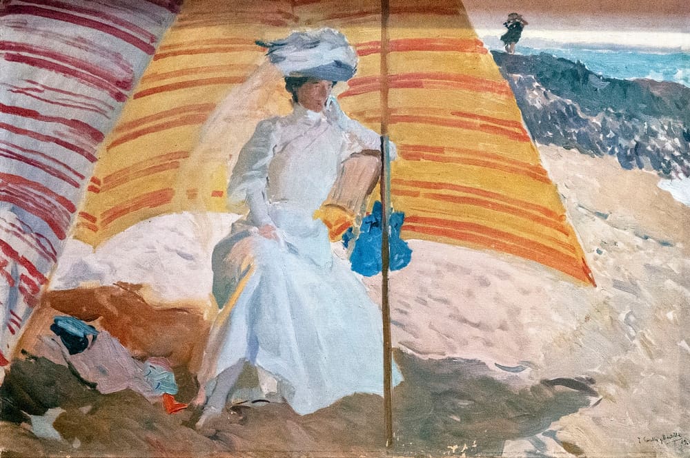 Clotilde bajo el toldo, Biarritz - Joaquín Sorolla (1906)