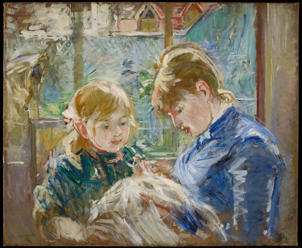 The Artist's Daughter, Julie, with her Nanny - Berthe Morisot (1884)