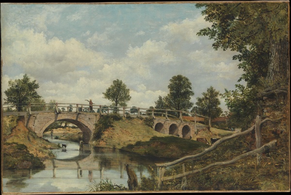 An Old Bridge at Hendon, Middlesex - Frederick Waters Watts (1828)