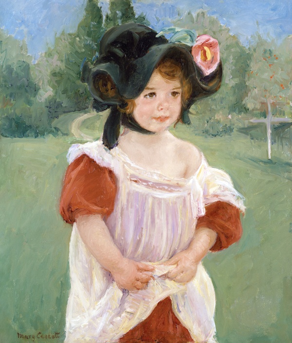 Spring: Margot Standing in a Garden (Fillette dans un jardin) - Mary Cassatt (1900)