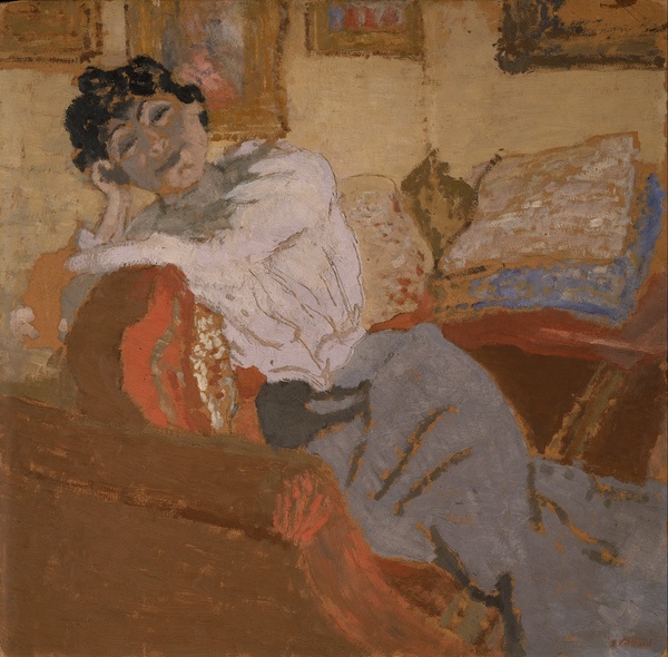 Madame Hessel au Sofa - Édouard Vuillard (c. 1900)
