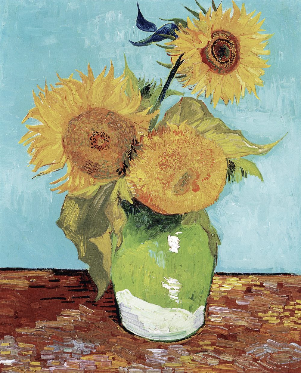 Vase with Three Sunflowers - Vincent van Gogh (1888)