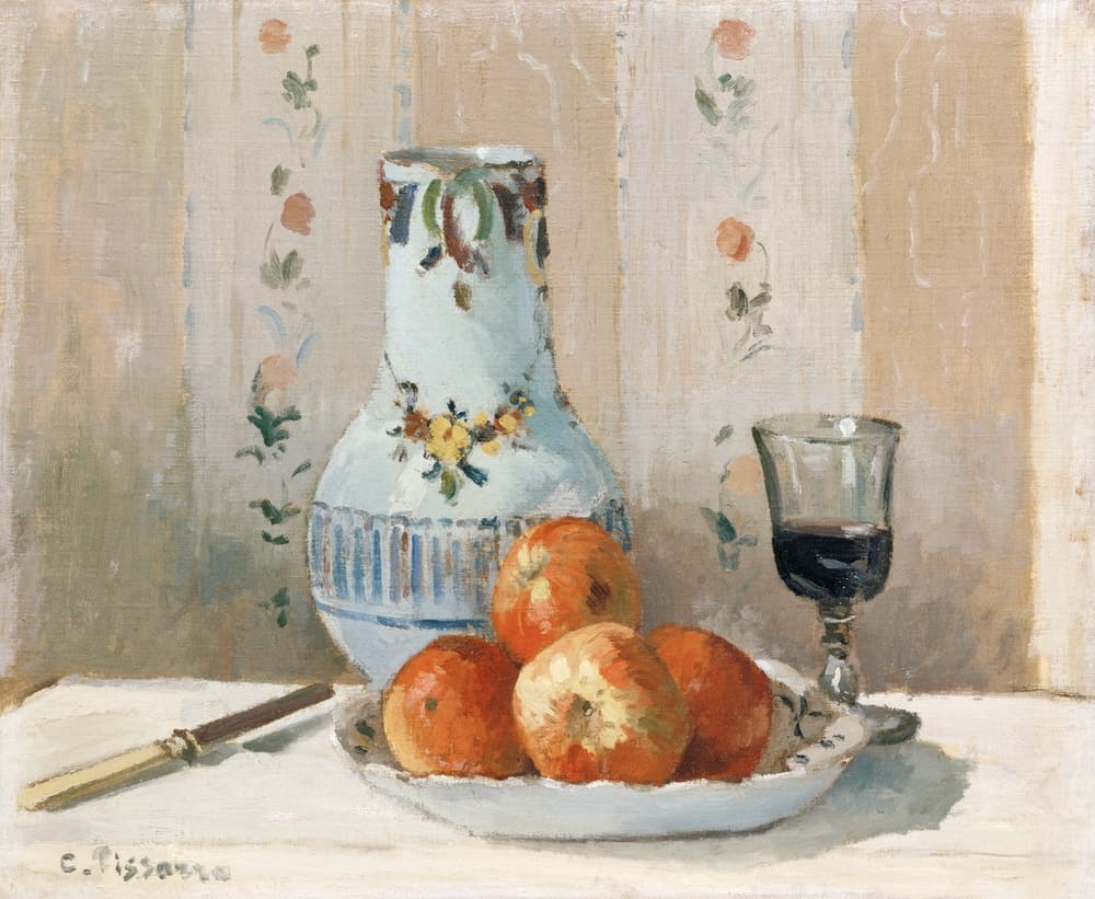 Still Life with Apples and Pitcher - Camille Pissarro (1872)