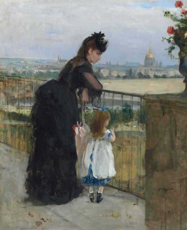 Woman and Child on a Balcony - Berthe Morisot (1872)