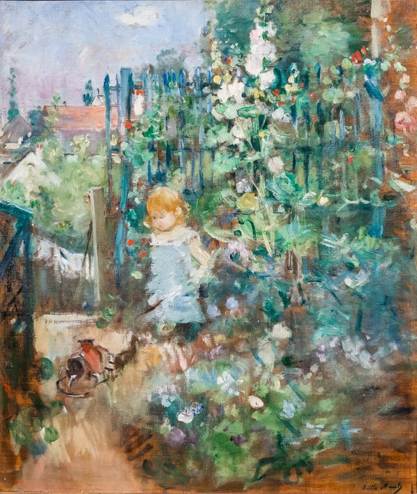 Child among Hollyhocks - Berthe Morisot (1881)