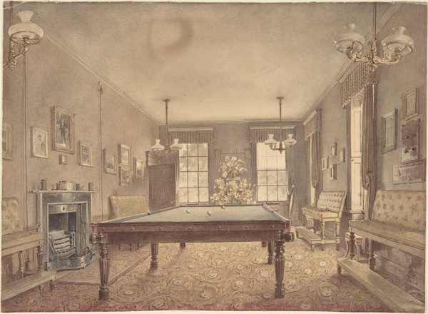 Interior of the Billiard Room at Lupton House, Devonshire - Reid Turner (1838)