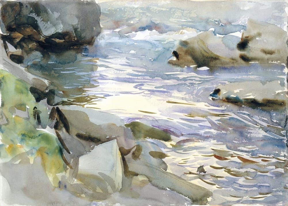 Stream and Rocks - John Singer Sargent (ca. 1901–1908)