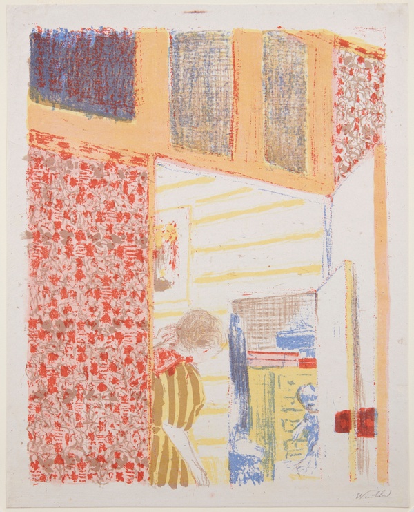 Landscapes and Interiors: Interior with Pink Wallpaper - Édouard Vuillard (1899)