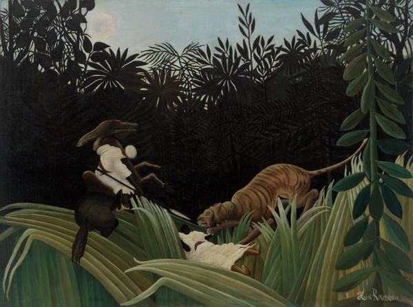 Scouts Attacked by a Tiger (Éclaireurs attaqués par un tigre) - Henri Rousseau (1904)