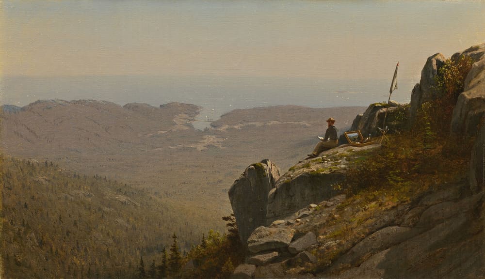 The Artist Sketching at Mount Desert, Maine - Sanford Robinson Gifford (1865)