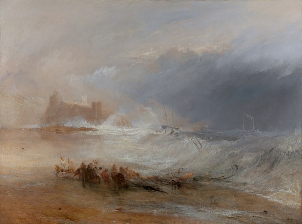Wreckers -- Coast of Northumberland, with a Steam-Boat Assisting a Ship off Shore - J.M.W. Turner (1834)
