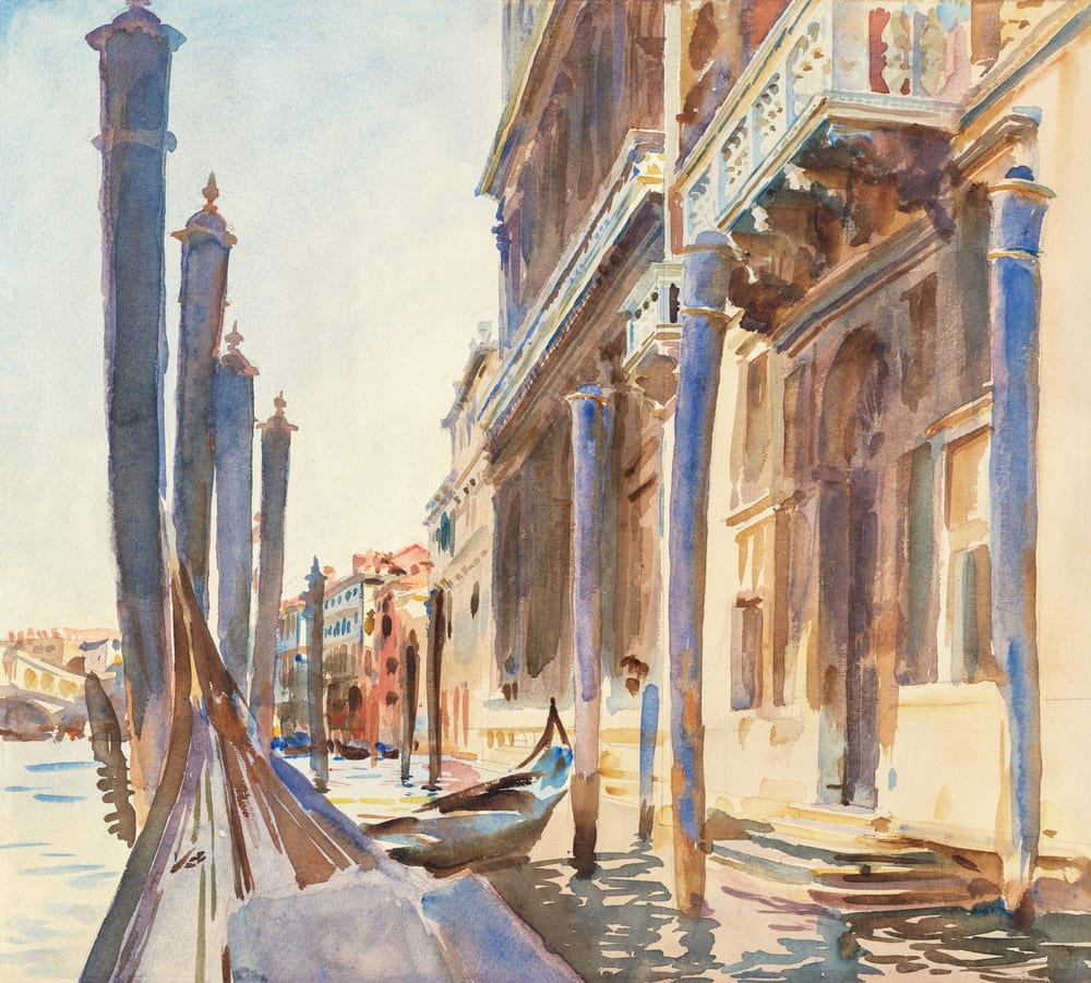 Gondola Moorings on the Grand Canal - John Singer Sargent (1904/1907)