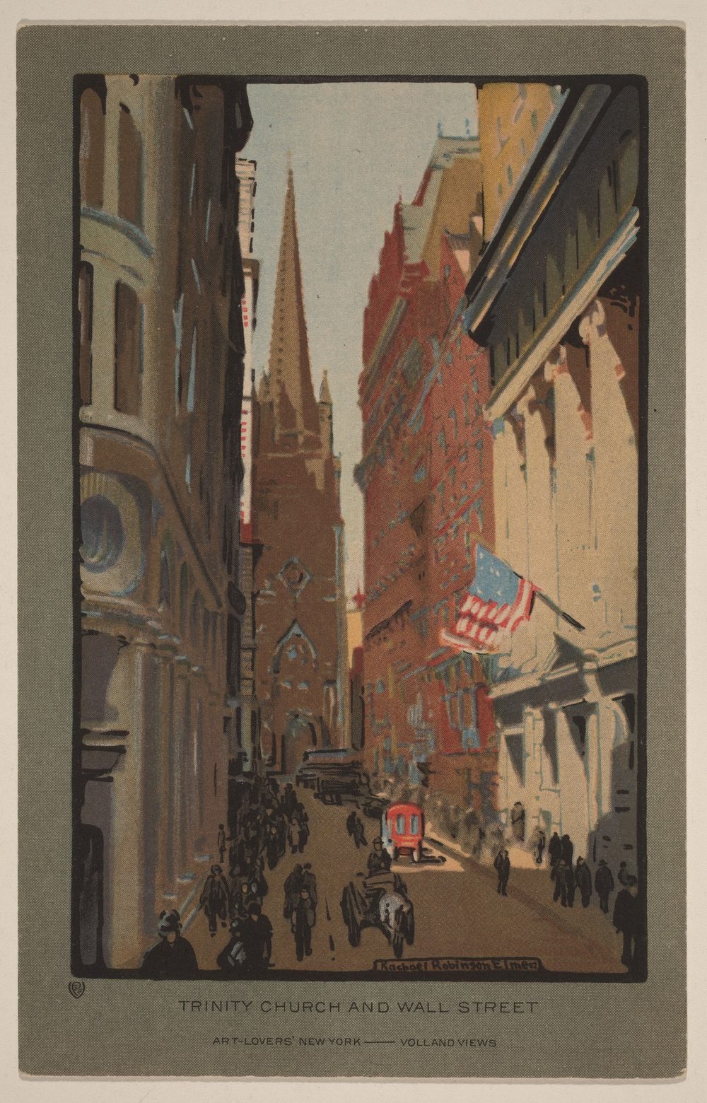 Trinity Church and Wall Street - Rachael Robinson Elmer (1914)