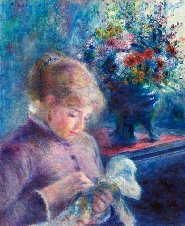 Young Woman Sewing - Pierre-Auguste Renoir (1879)