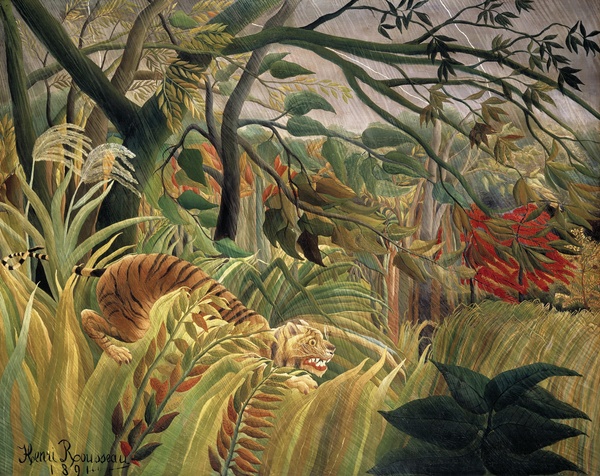 Tiger in a Tropical Storm (Surprised!) - Henri Rousseau (1891)