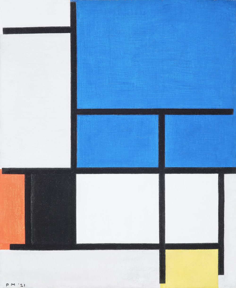 Composition with Large Blue Plane, Red, Black, Yellow, and Gray - Piet Mondrian (1921)