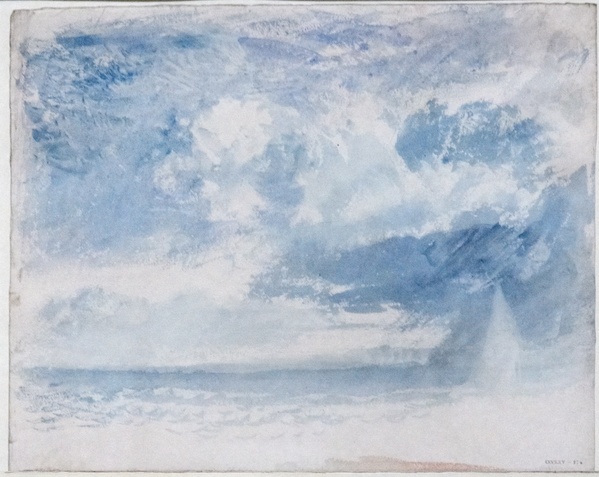A Sailing Boat at Sea with Blustery Clouds - J.M.W. Turner (c.1823-6)