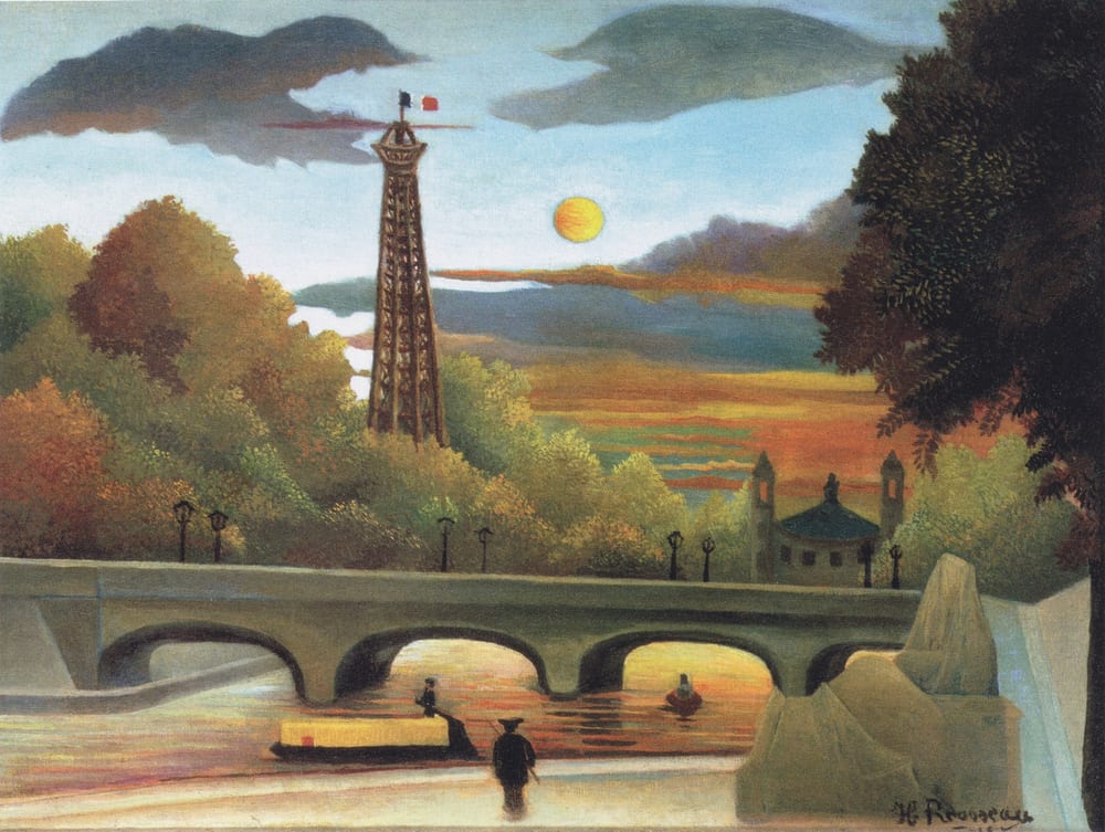 Seine and Eiffel Tower in the Sunset - Henri Rousseau (c. 1897–1910)