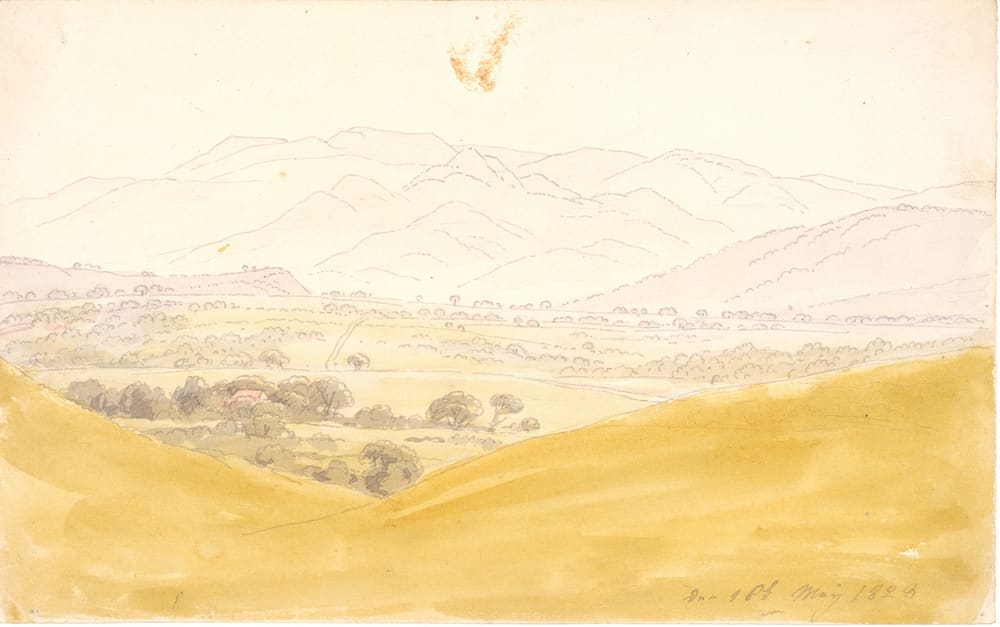 Bohemian Landscape with the Mittelgebirge - Caspar David Friedrich (1808)