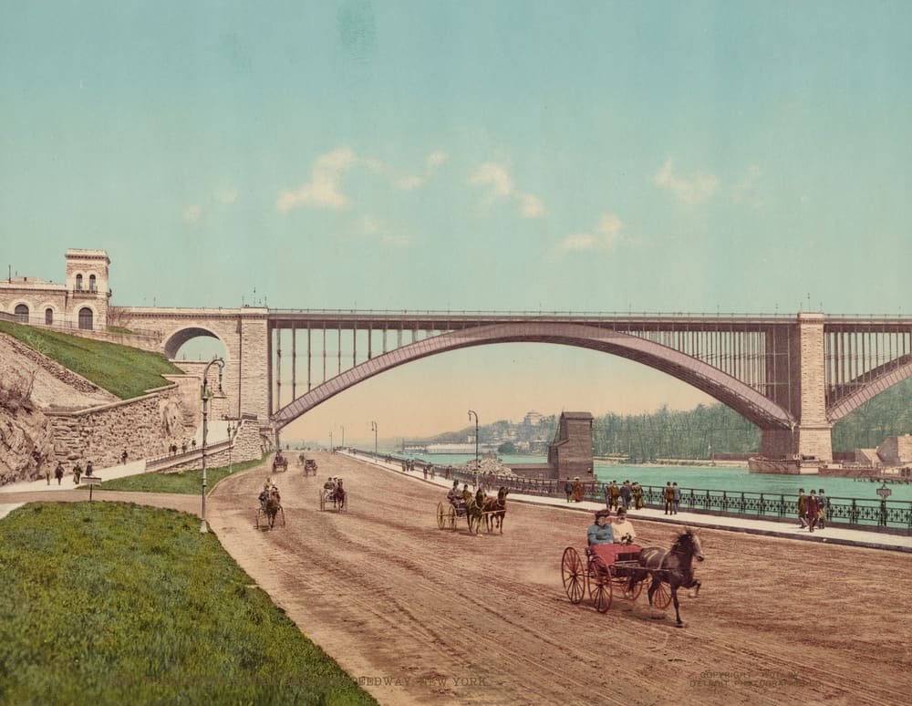 Washington Bridge and Speedway, New York - William Henry Jackson (1900)