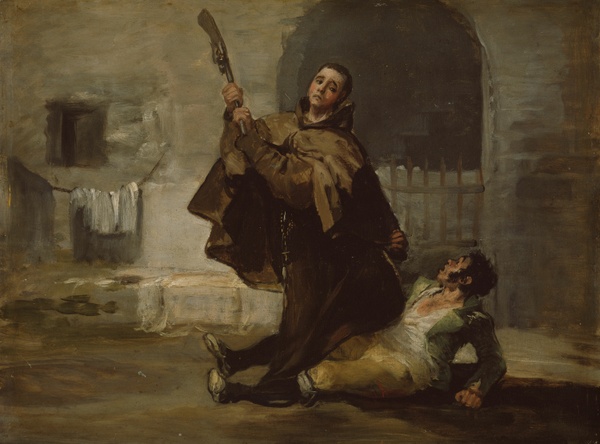 Friar Pedro Clubs El Maragato with the Butt of the Gun - Francisco Goya (c. 1806)