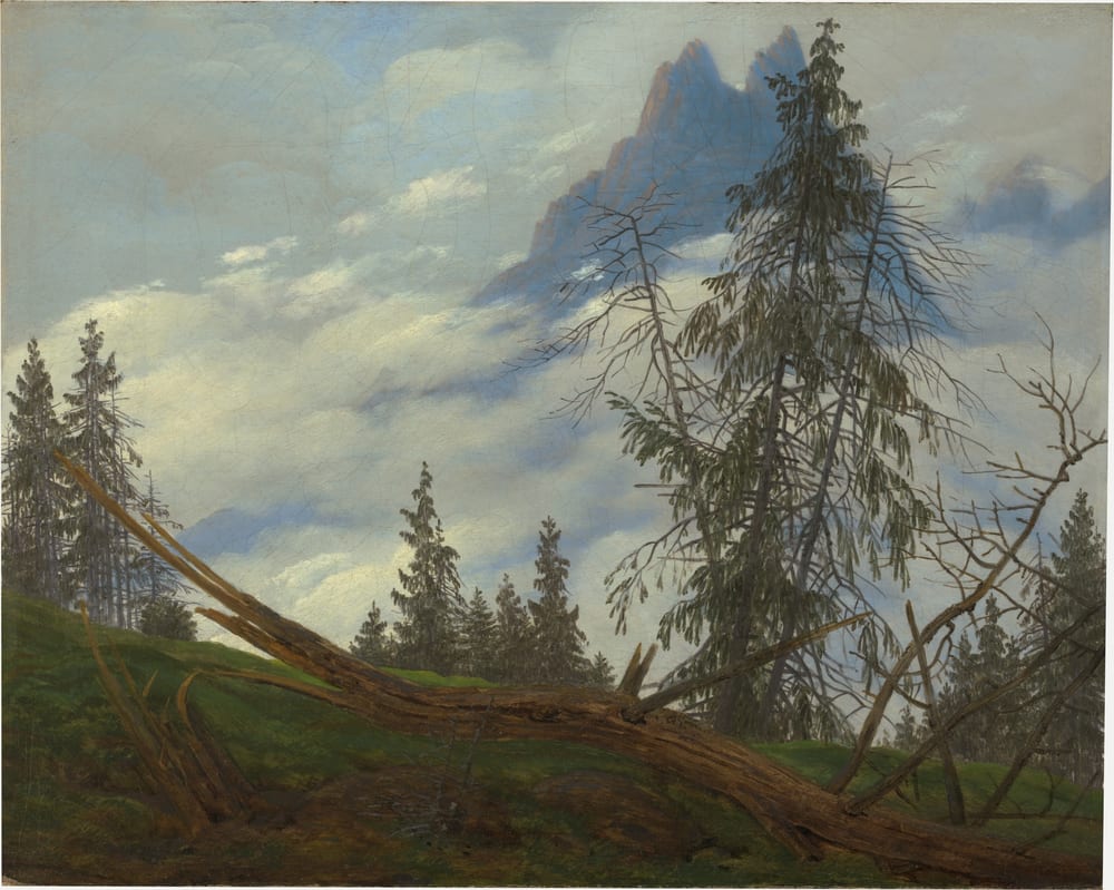 Mountain Peak with Drifting Clouds - Caspar David Friedrich (1835)