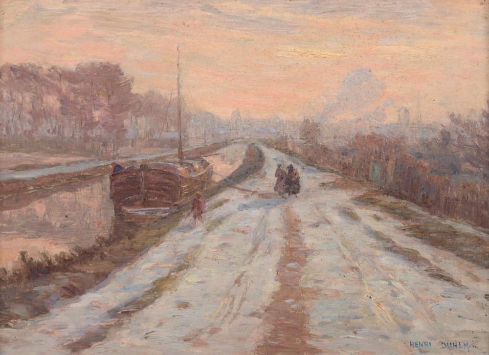 Winter on the Canal - Henri Duhem (1904)