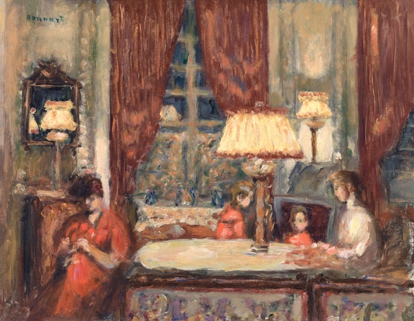 Evening Under the Lamps (La Soirée sous les lampes) - Pierre Bonnard (1903)