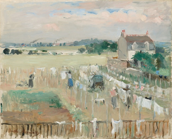 Hanging the Laundry out to Dry - Berthe Morisot (1875)