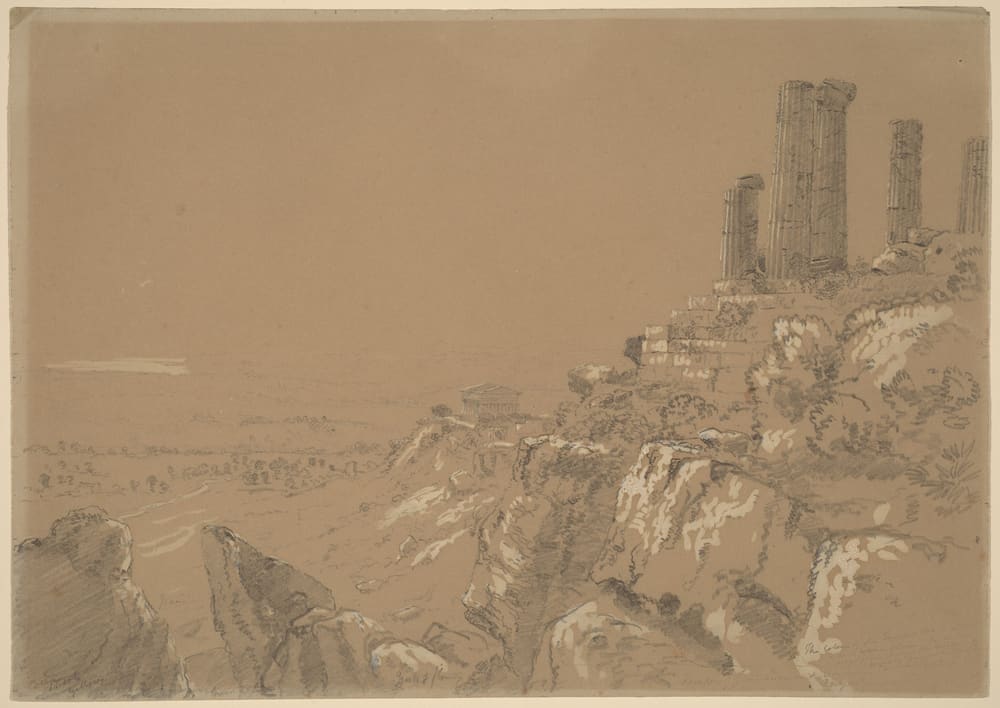 Temples of Juno, Lucina, and Concordia - Agrigentum, Sicily - Thomas Cole (1842)