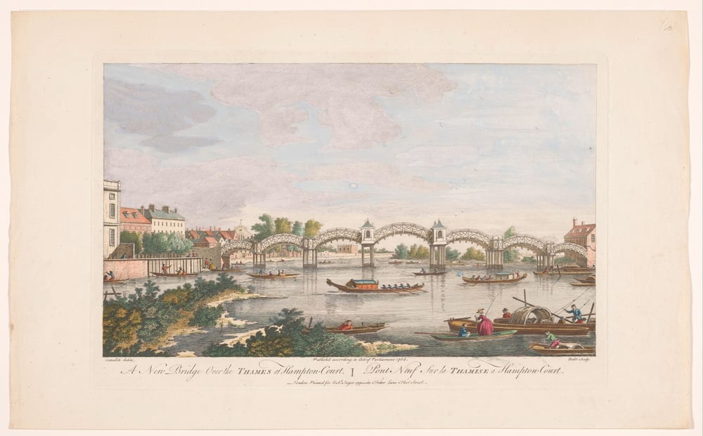 Gezicht op Hampton Court - Johannes Kip after Leonard Knyff (1709)