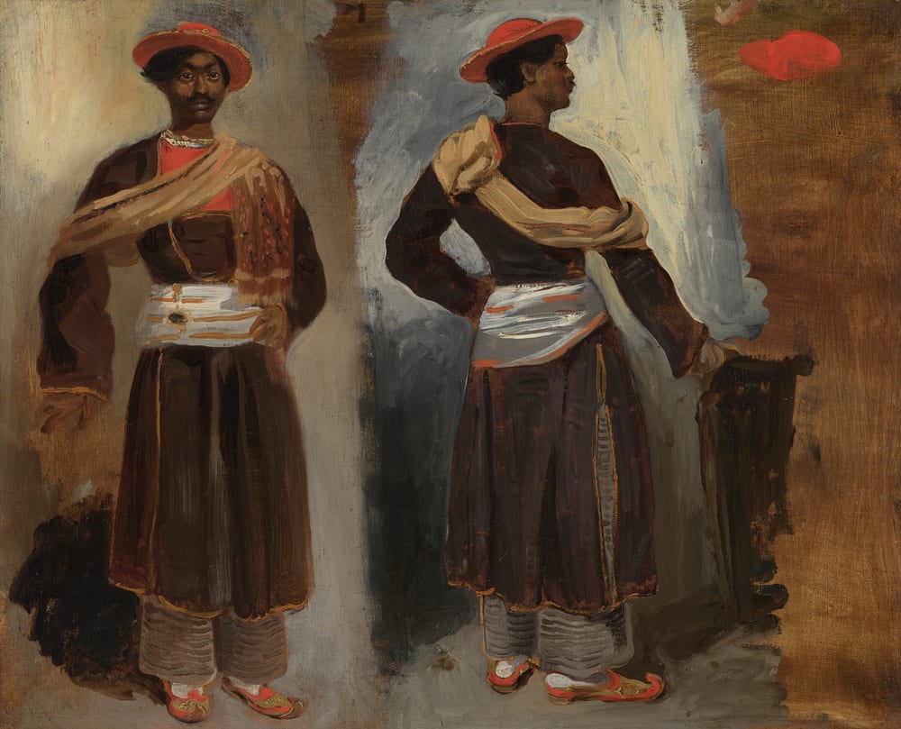 Two Studies of a Standing Indian from Calcutta - Eugène Delacroix (1823)