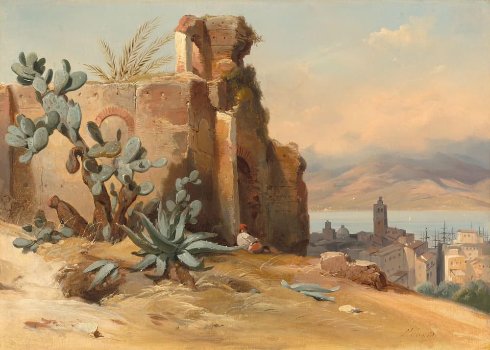 Ancient Ruins near Messina, Sicily - Jean-Charles-Joseph Rémond (1842)