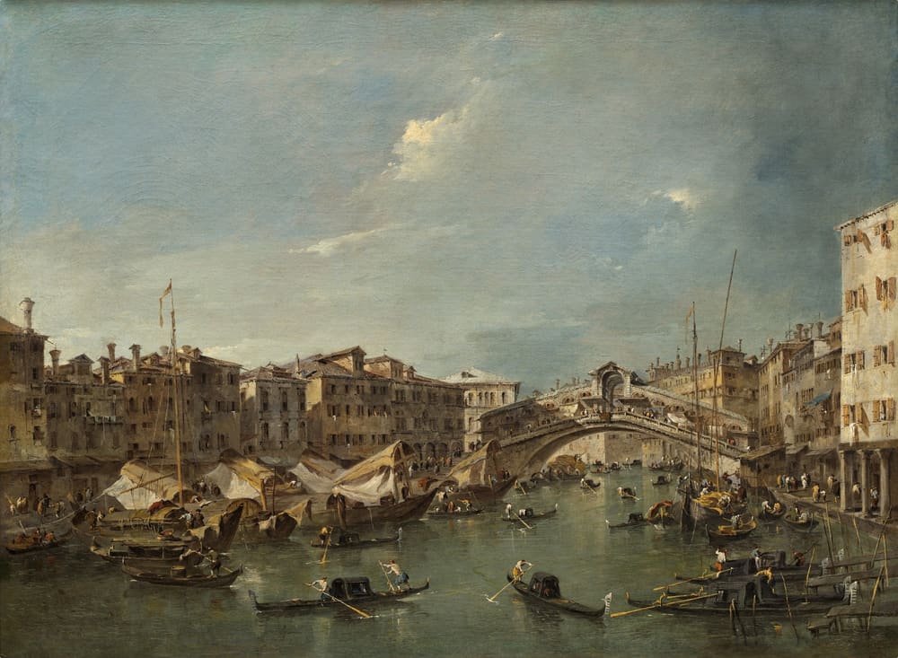 Grand Canal with the Rialto Bridge, Venice - Francesco Guardi (c. 1780)