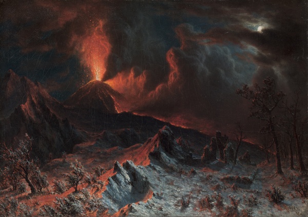 Mount Vesuvius at Midnight - Albert Bierstadt (1868)