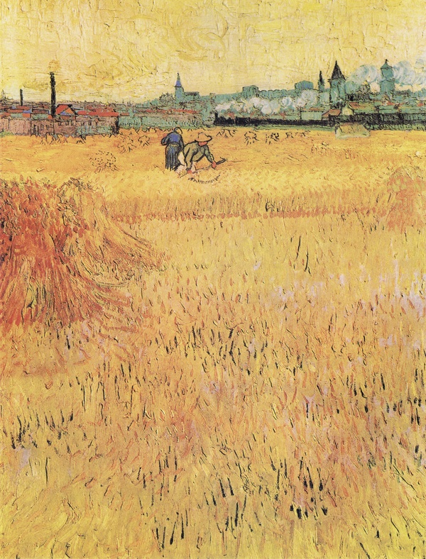 Wheat Field with Sheaves - Vincent van Gogh (1888)