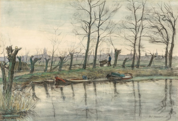 Amsterdam Skyline Viewed from the West - Piet Mondrian (c. 1899)