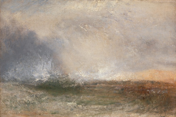 Stormy Sea Breaking on a Shore - J.M.W. Turner (c. 1840–1845)