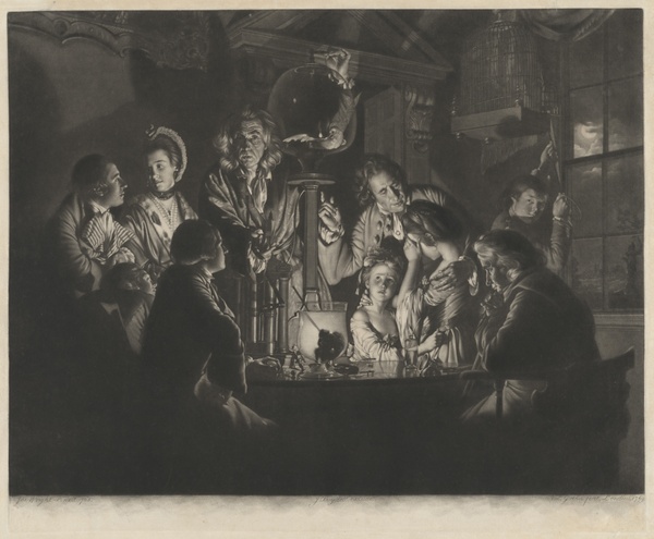 A Philosopher Shewing an Experiment on the Air Pump - Valentine Green after Joseph Wright (1769)