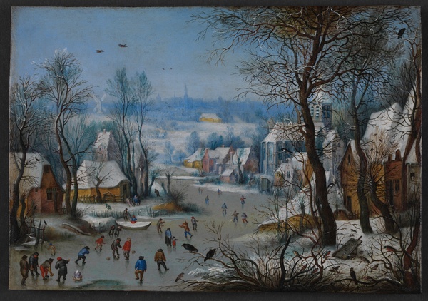 Winter Landscape with Skaters and Bird Trap - Pieter Bruegel the Elder (1565)